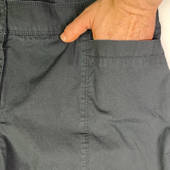 Chico's Size 2 (L) Black Cotton Pants Roll Tab Cuffs - Picture 6 of 9